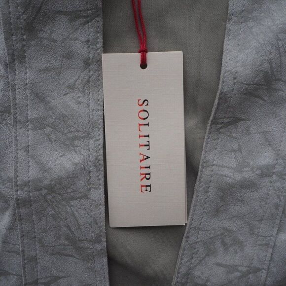 Solitaire Anthropologie Faux Suede Open Front Cardigan Jacket Women's M - Picture 7 of 8